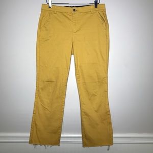 Democracy Ab Solution Cropped Raw Hem Yellow Pants